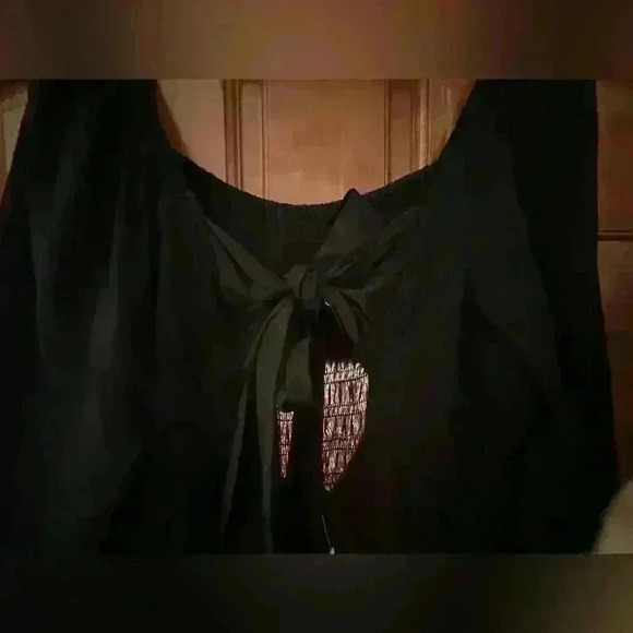 Madewell Tie Back Black Smocked Bodice and Satin Jumpsuit Size 20 - Picture 12 of 14